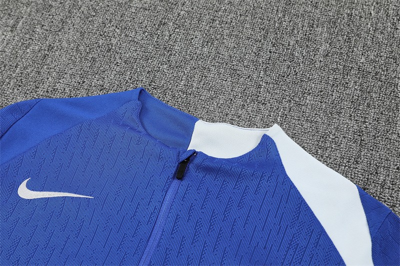 Player Version 25/26 Chelsea Color Blue T90 Half Zipper Jacket+Long Pants