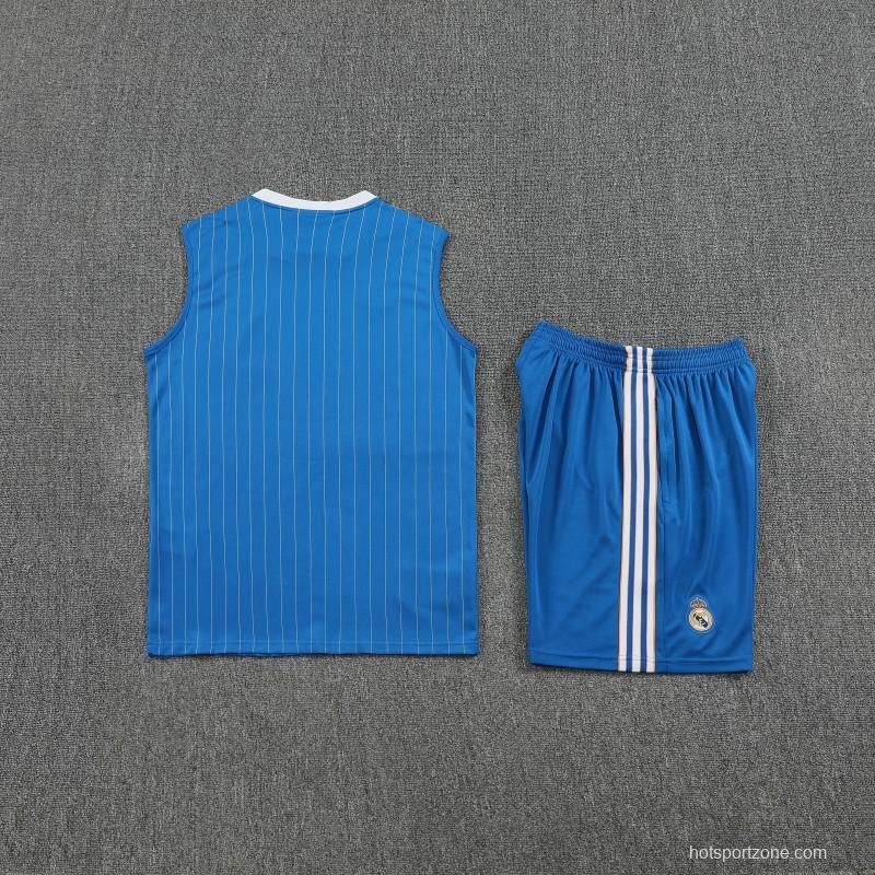 25/26 Real Madrid Adidas Original Blue Vest Jersey+Shorts