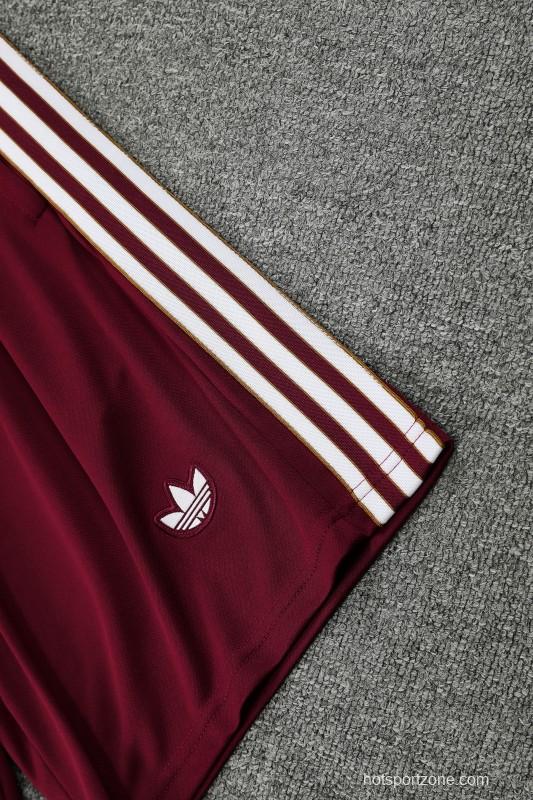 25/26 Arsenal Adidas Original Wine Short Sleeve Jersey+Shorts