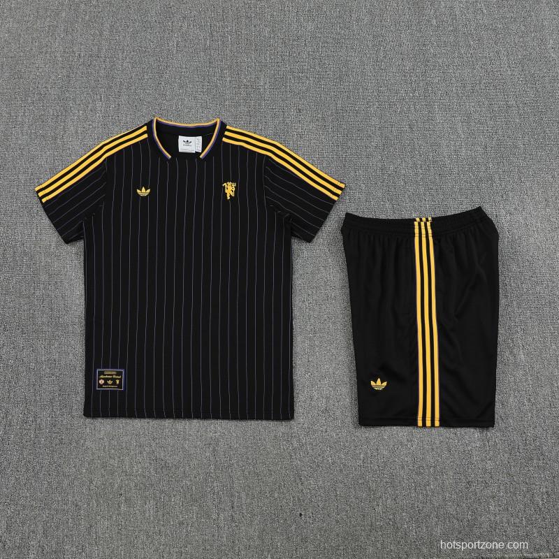 25/26 Manchester United Wine Short Sleeve Jersey+Shorts