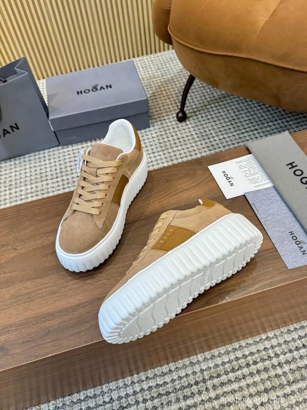 Hogan H-STRIPES Series Couple Thick Sole Biscuit Shoes Casual Sneakers - AS00310