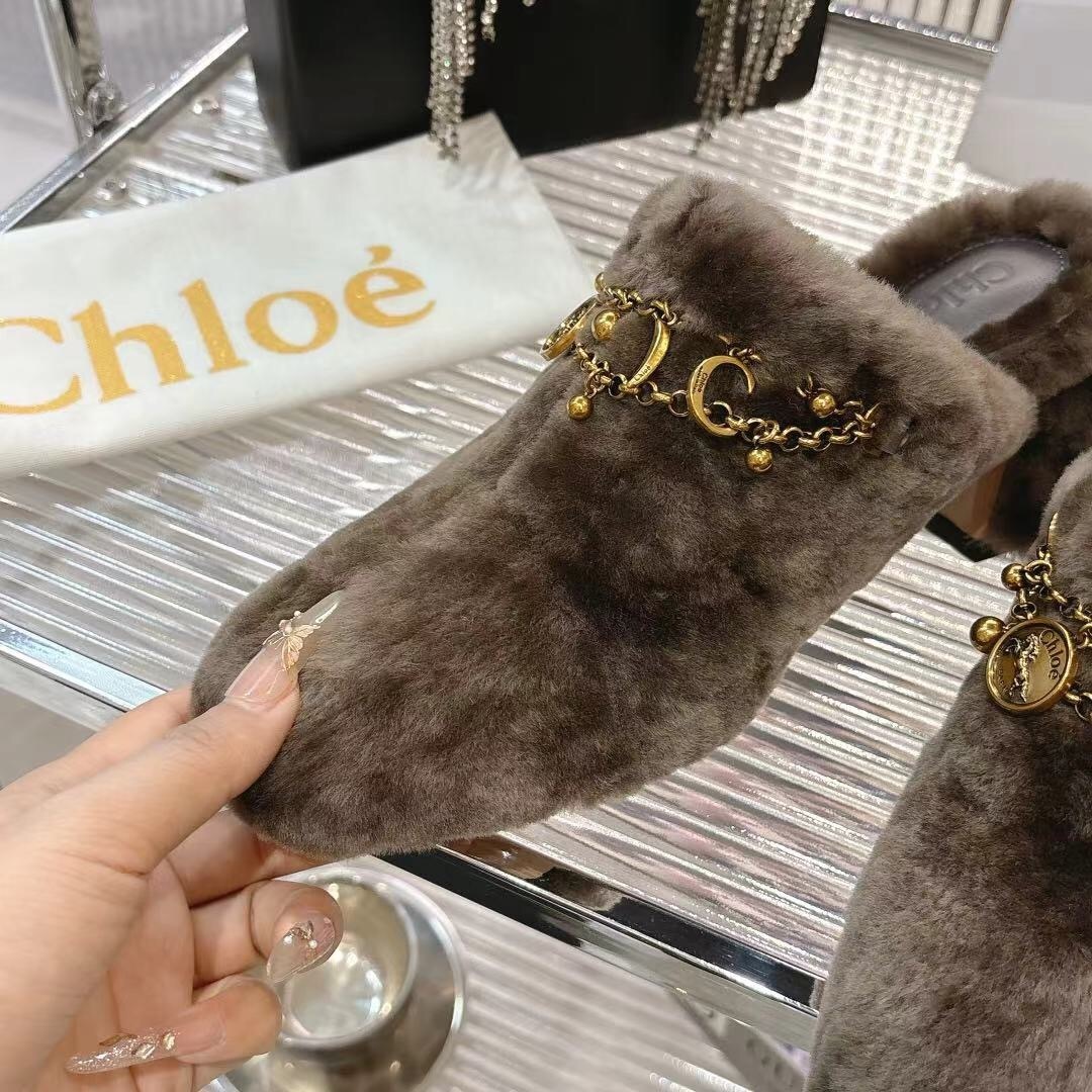 Chloe 2025/SS Genuine Fur Slides - LY00320