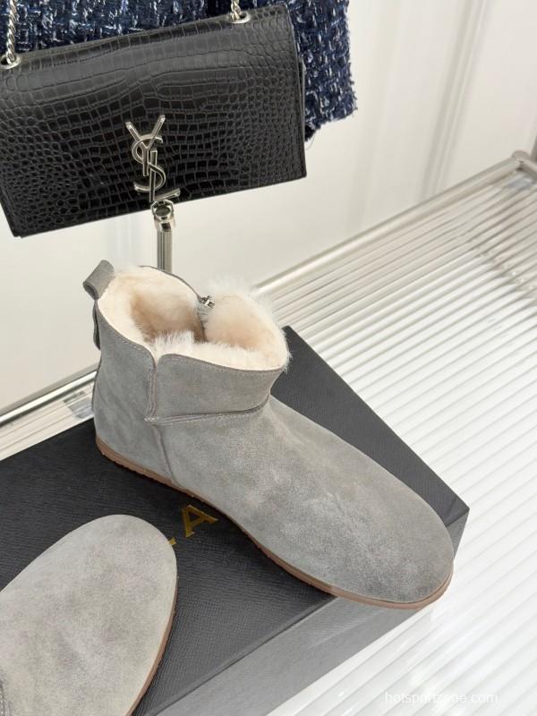 ALAIA Minimalist Side Zipper Retro Snow Boots - KFY00320