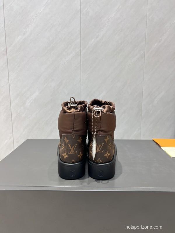 Louis Vuitton Winter Snow Boots Round Toe Thick Sole - KFY00310