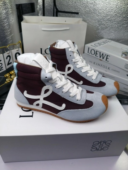 LOEWE High-Top German Training Sneakers Retro Fashion Casual White Shoes - LY00330