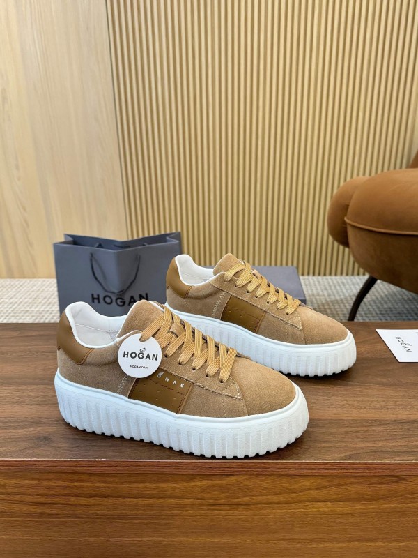 Hogan H-STRIPES Series Couple Thick Sole Biscuit Shoes Casual Sneakers - AS00310