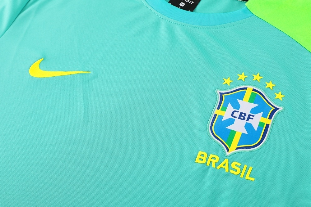 2025 Brazil Lake Green Short Sleeve+Soccer Shorts