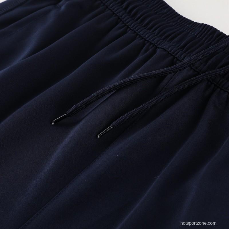 25/26 Real Madrid Royal Blue Half Zipper Jacket+Long Pants