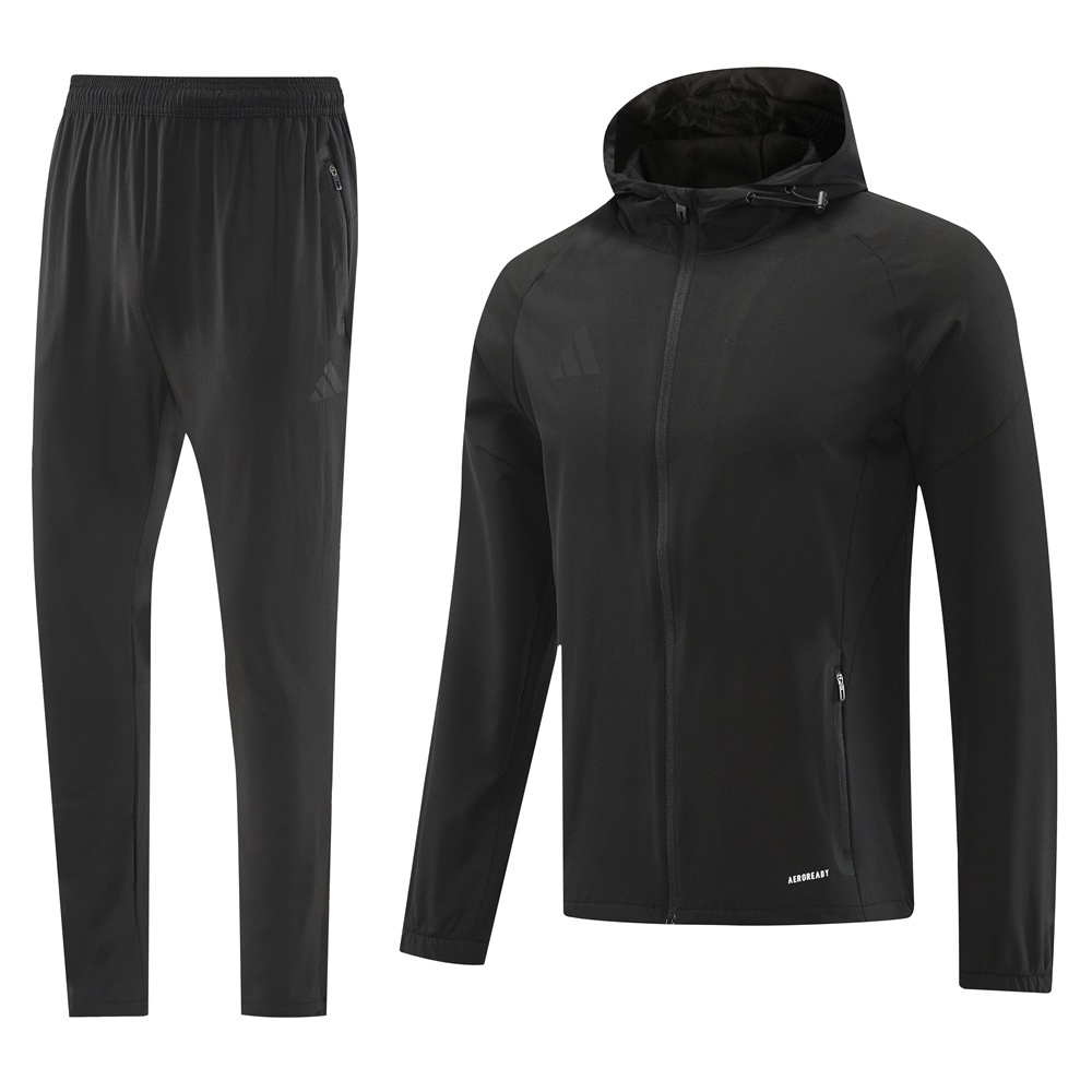 2025 Adidas Black Half Zipper Jacket+Long Pants S-2XL