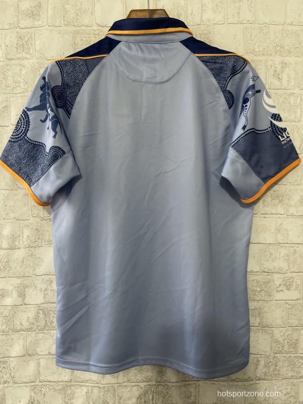 2026 Australia Wallabies Light Blue with Indigenous Art Design Jersey