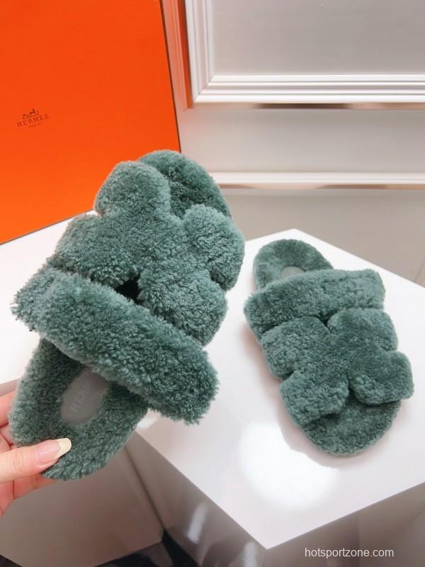 H Love Second Uncle Shoe Fur Slippers - LY00270