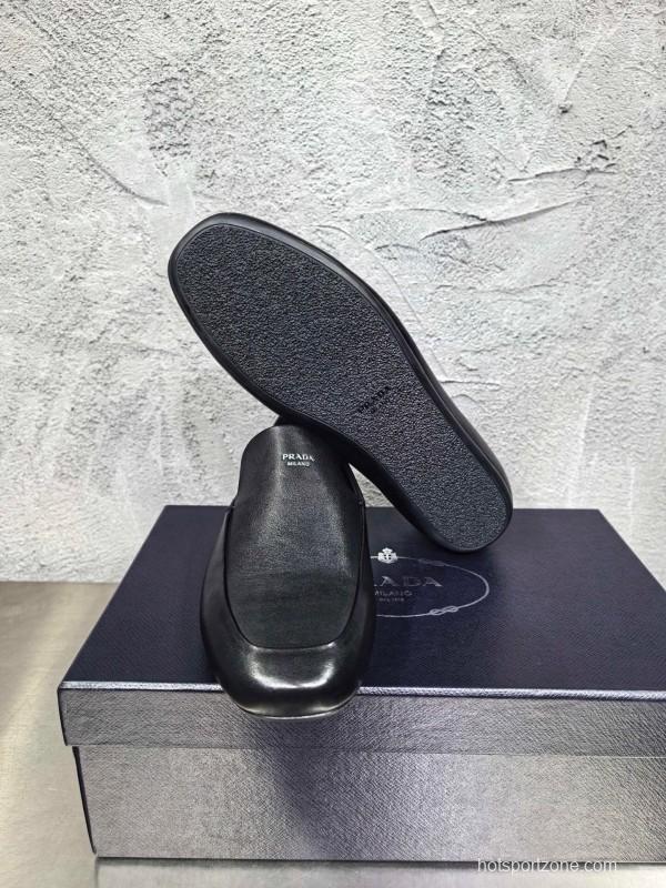 Prada Shuffle Monk Loafers Classic Retro Men's Leather Shoes - AS00380