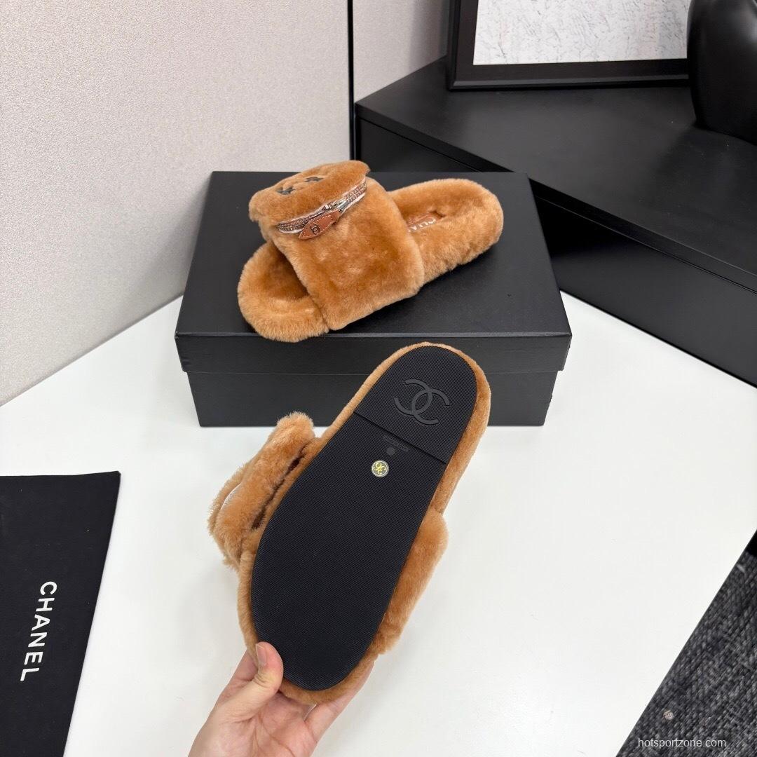 Chanel 2025 SS Latest Color Fur Slippers - LY00270