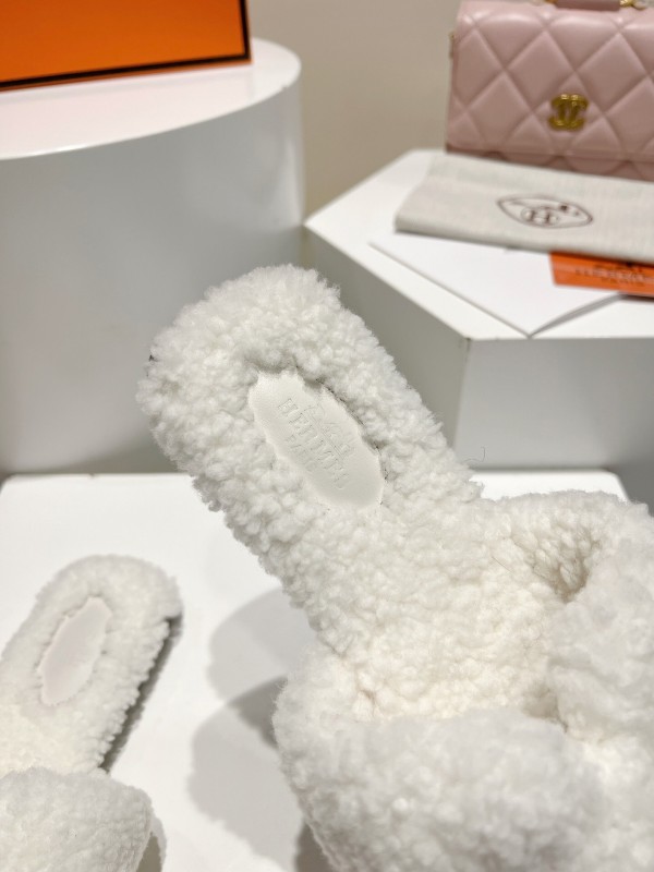 Hermès Teddy Wool Flat Slippers - LY00240