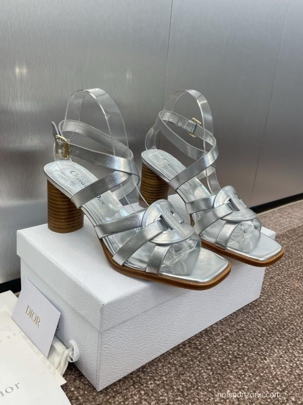 Dior D-Club Jelly Color Hollow Layered Cross Strap High Heel Women Shoes - KFY00290