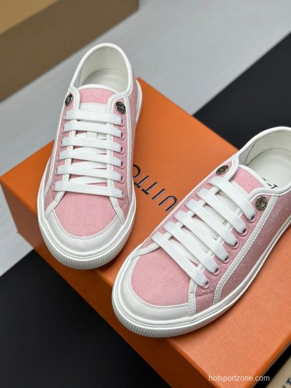 Louis Vuitton Time Out Series Animal Print Casual White Sneakers - AS00260