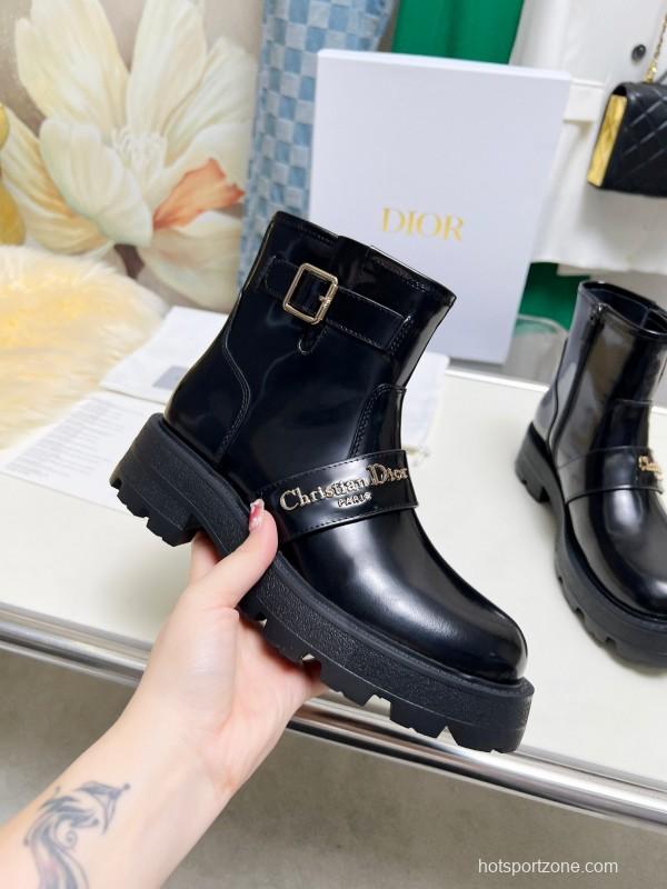 Dior 2025/SS New Autumn Winter British Style Brogue Thick Sole Martin Boots - LY00330