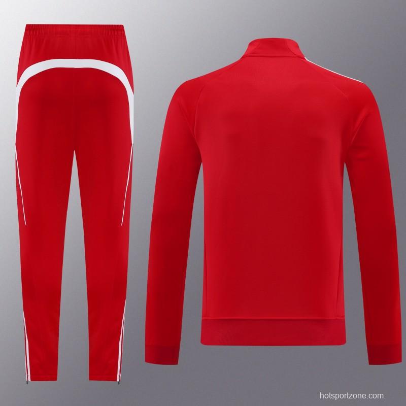 25/26 Bayern Munich Red Full Zipper Jacket+Long Pants