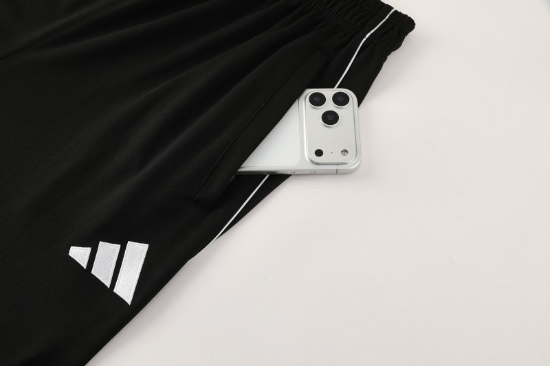 25/26  Adidas Black Full zipper Jacket Tracksuit+ long pants