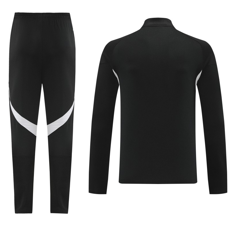 25/26  Adidas Black Full zipper Jacket Tracksuit+ long pants