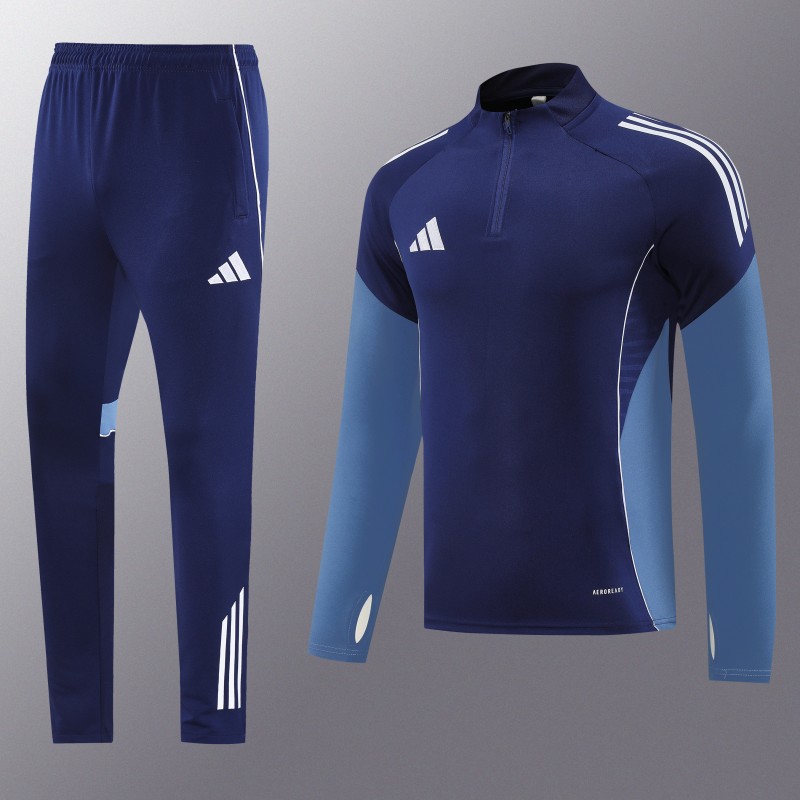 25/26  Adidas Navy Blue Full zipper Jacket Tracksuit+ long pants