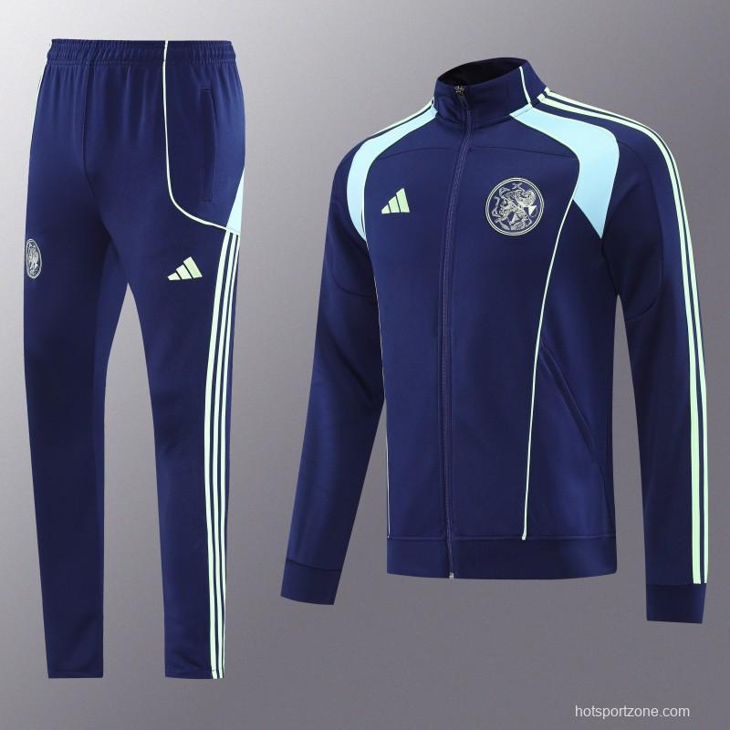 25/26 Ajax Amsterdam Navy Blue Full zipper Jacket Tracksuit+ long pants