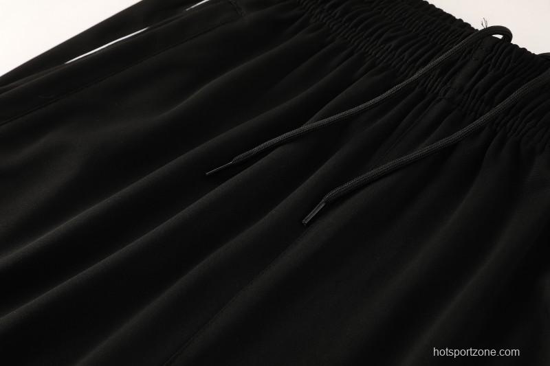 25/26  Adidas Black Full zipper Jacket Tracksuit+ long pants