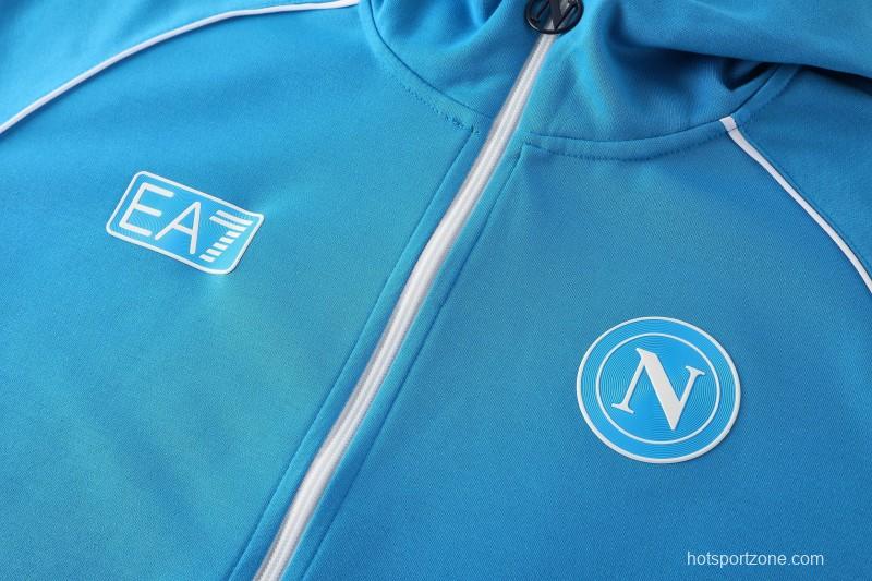 25/26  Napoli Sky Blue  Full zipper Jacket Tracksuit+ long pants