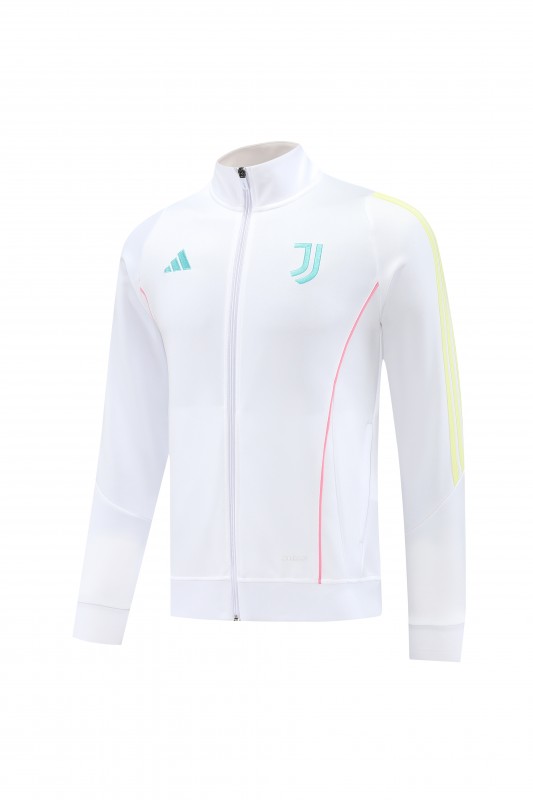 25/26  Juventus White  Full zipper Jacket Tracksuit+ long pants