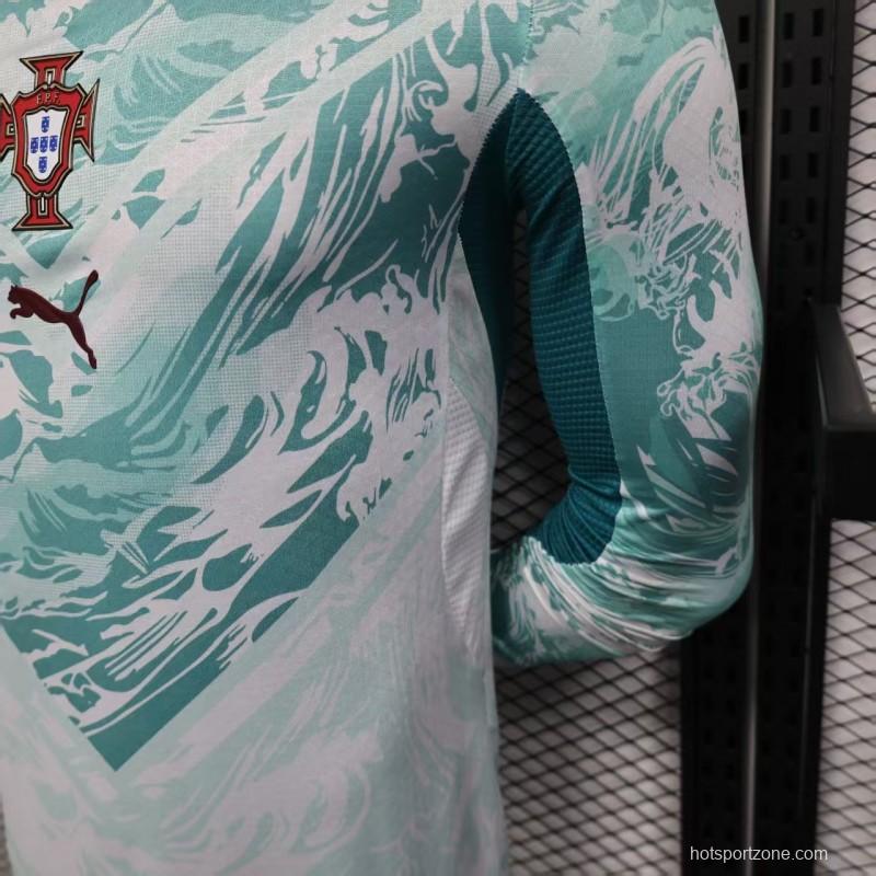 2026 Player Version  Portugal Away White  Long Sleeve Jersey