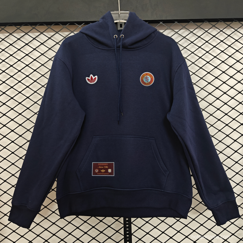 Player Version 2026  Aston Villa x Adidas Home Embroidered Fleece Hoodie 9 Colors