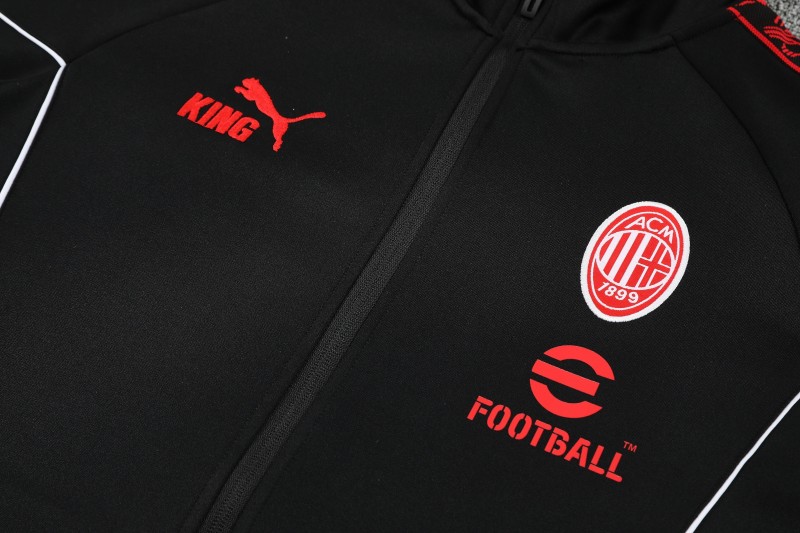 25/26 AC Milan Black Full Zipper Jacket Tracksuit + Long Pants