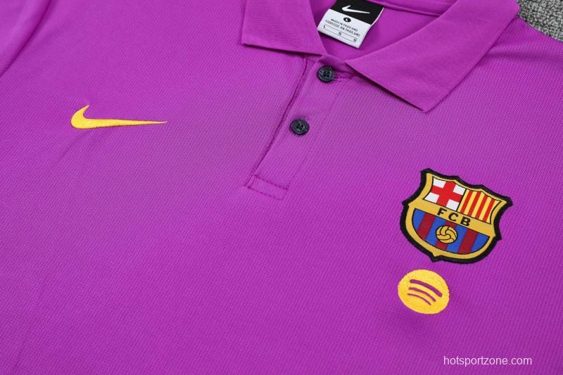 26/27 Barcelona  Purple  Polo Training Shirt + Navy Blue Long Pants Tracksuit