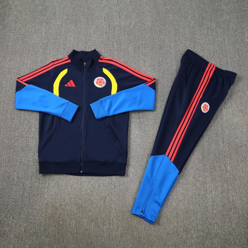 26/27  Colombia Navy Blue Full Zipper Jacket Tracksuit  + Long Pants