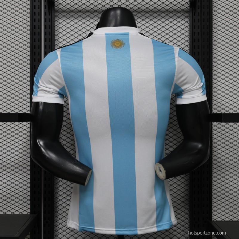 Player Version 2027 Argentina Home White & Light Blue Stripes with FIFA World Cup Champion Badge Jersey