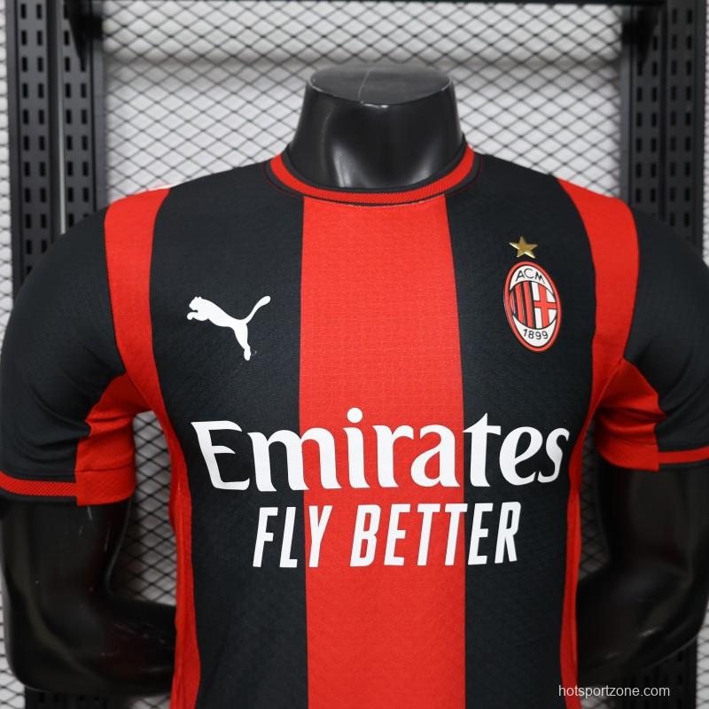 Player Version 26/27 AC Milan Red & Black Vertical Stripe Home Jersey