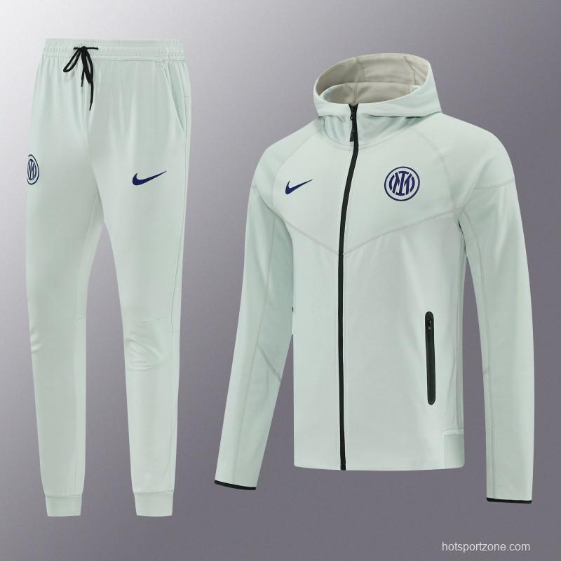 26/27 Inter Milan Light Mint Full Zipper Hooded Tracksuit + Long Pants