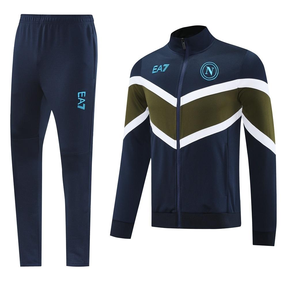 26/27 Napoli Navy Blue  Full Zipper Jacket Tracksuit + Long Pants