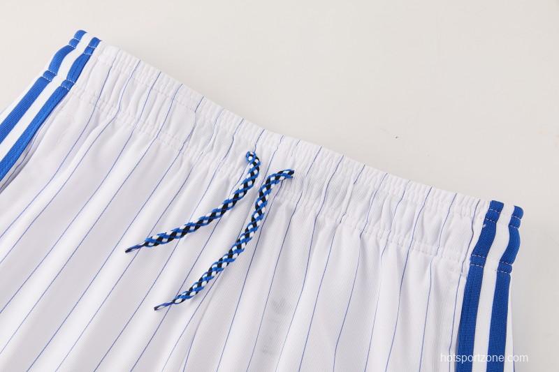26/27 Chelsea FC  Blue  Stripes Short Sleeve+ White Soccer Shorts