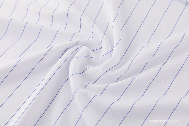 26/27 Chelsea FC White Stripes Short Sleeve+Blue Soccer Shorts