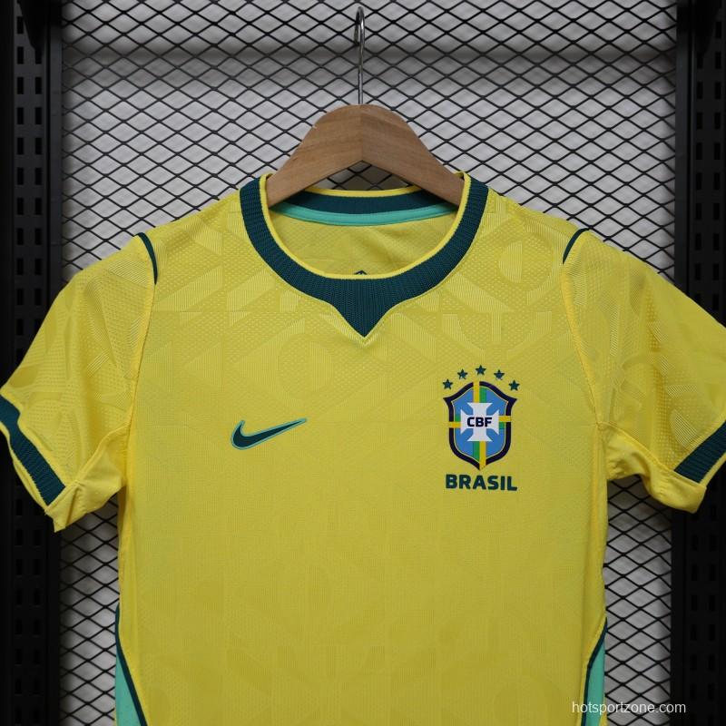 Player Version Women 2026  Brazil Yellow with Green Home Jersey