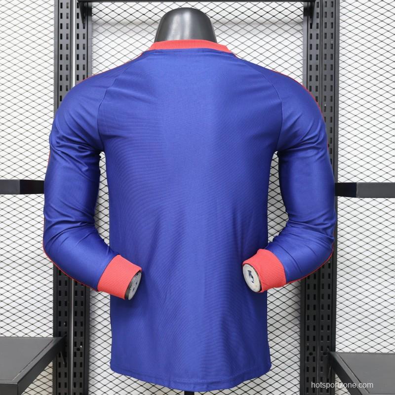 Player Version 26/27 Newcastle United Blue 1990 Vintage Remake  Long Sleeve Away Jersey