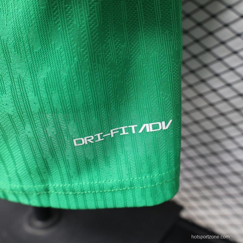 Player Version 2026 Brazil Green with Wave Texture Away Jersey