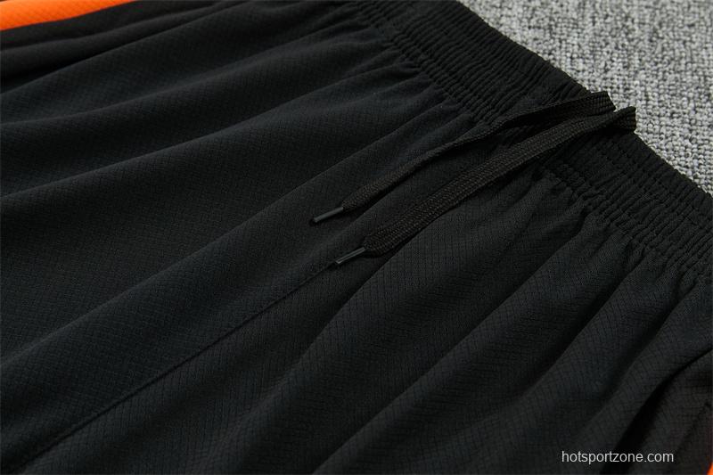 2026 Netherlands Black & Orange  Short Sleeve+Soccer Shorts