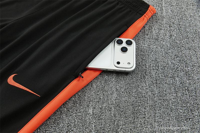 2026 Netherlands Black & Orange  Half Zipper Jacket Tracksuit + Long Pants