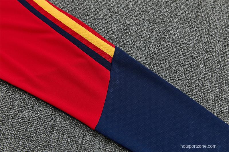 26/27 Spain Home Red Half Zipper Jacket Tracksuit + Long Pants