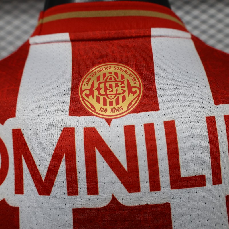 Player Version 26/27 Chivas de Guadalajara Red & White Stripes Home Jersey
