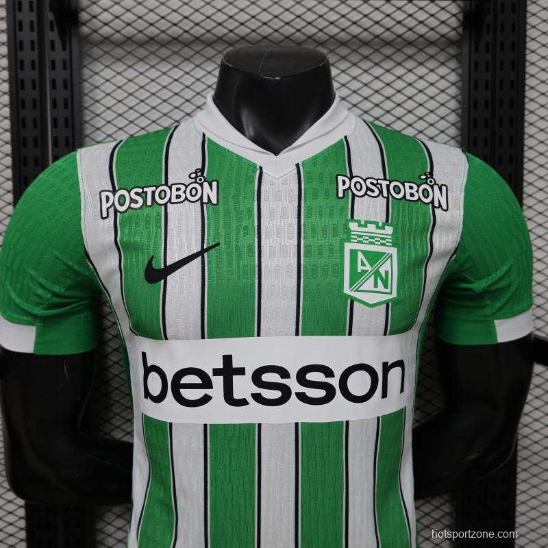 Player Version 26/27 Atlético Nacional Green & White with Vertical Stripe Home Jersey
