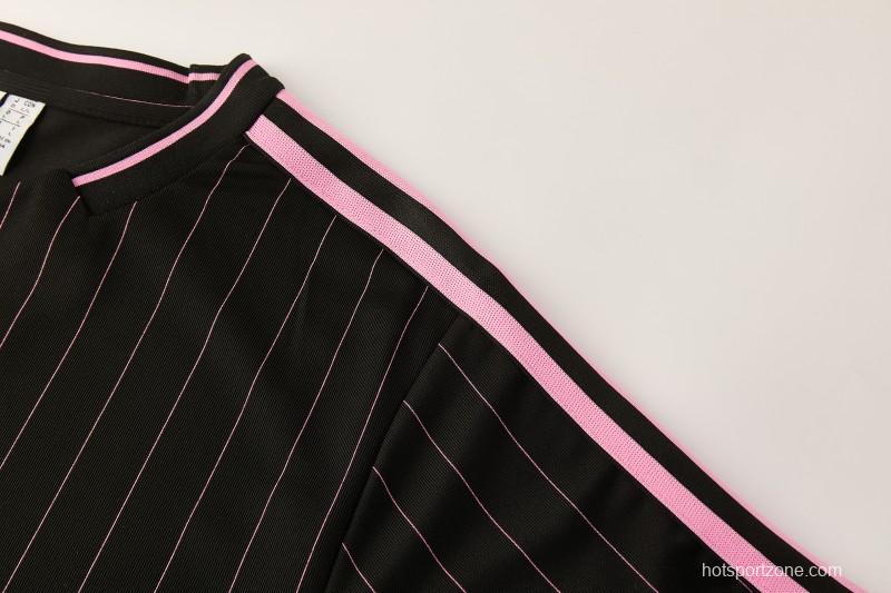 2026/27 Inter Miami CF Black Pinstripe Short Sleeve+Soccer Shorts