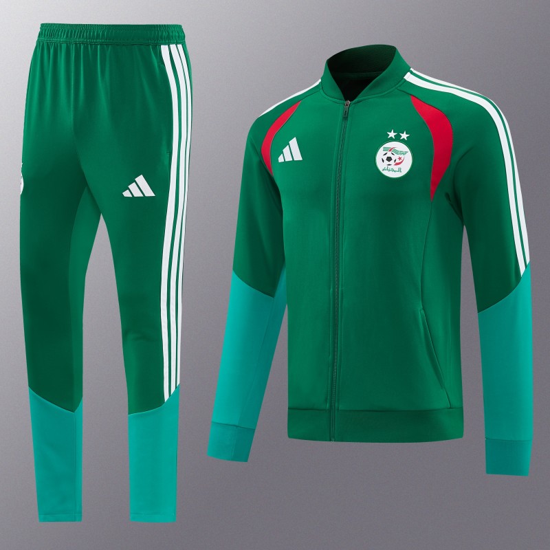 26/27 Algeria  Dark Green  Zipper Training Jacket Tracksuit + Long Pants (Adidas)